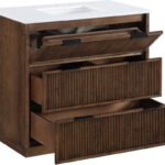 Willard 36" White Engineered Stone And Solid Wood Bathroom Vanity