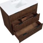 Willard 36" White Engineered Stone And Solid Wood Bathroom Vanity