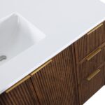 Willard 48" White Engineered Stone And Solid Wood Bathroom Vanity