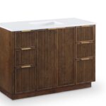 Willard 48" White Engineered Stone And Solid Wood Bathroom Vanity
