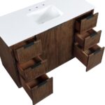 Willard 48" White Engineered Stone And Solid Wood Bathroom Vanity