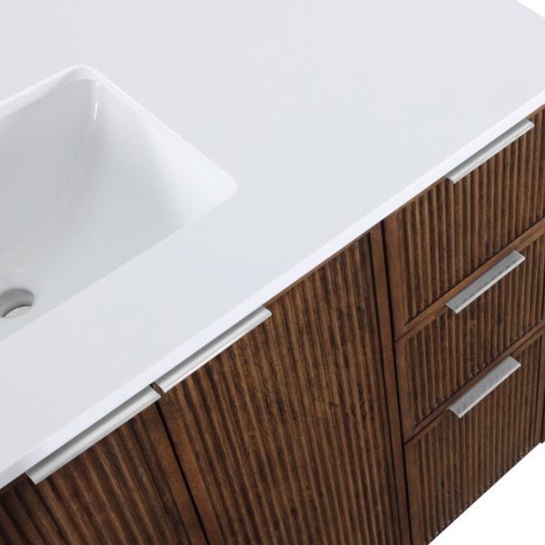 Willard 48" White Engineered Stone And Solid Wood Bathroom Vanity