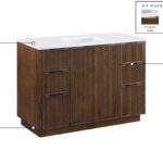 Willard 48" White Engineered Stone And Solid Wood Bathroom Vanity