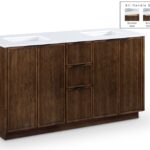 Willard 60" White Engineered Stone And Solid Wood Bathroom Vanity