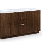 Willard 60" White Engineered Stone And Solid Wood Bathroom Vanity