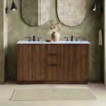 Willard 60" White Engineered Stone And Solid Wood Bathroom Vanity