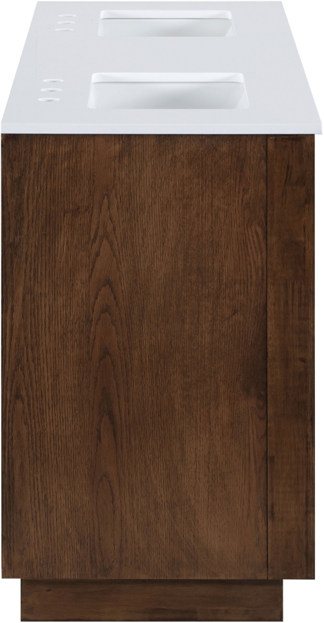 Willard 60" White Engineered Stone And Solid Wood Bathroom Vanity