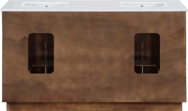 Willard 60" White Engineered Stone And Solid Wood Bathroom Vanity