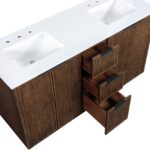 Willard 60" White Engineered Stone And Solid Wood Bathroom Vanity