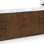 Willard 72" White Engineered Stone And Solid Wood Bathroom Vanity
