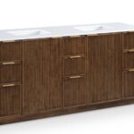 Willard 72" White Engineered Stone And Solid Wood Bathroom Vanity