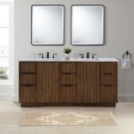 Willard 72" White Engineered Stone And Solid Wood Bathroom Vanity