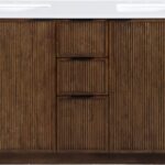Willard 72" White Engineered Stone And Solid Wood Bathroom Vanity