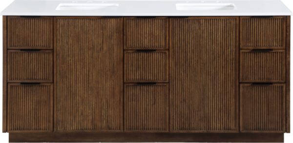 Willard 72" White Engineered Stone And Solid Wood Bathroom Vanity