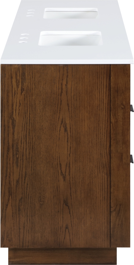 Willard 72" White Engineered Stone And Solid Wood Bathroom Vanity