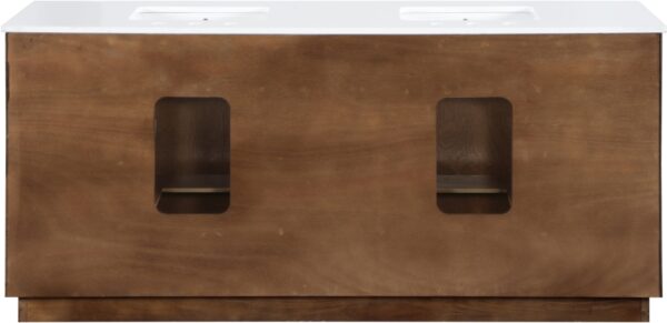 Willard 72" White Engineered Stone And Solid Wood Bathroom Vanity
