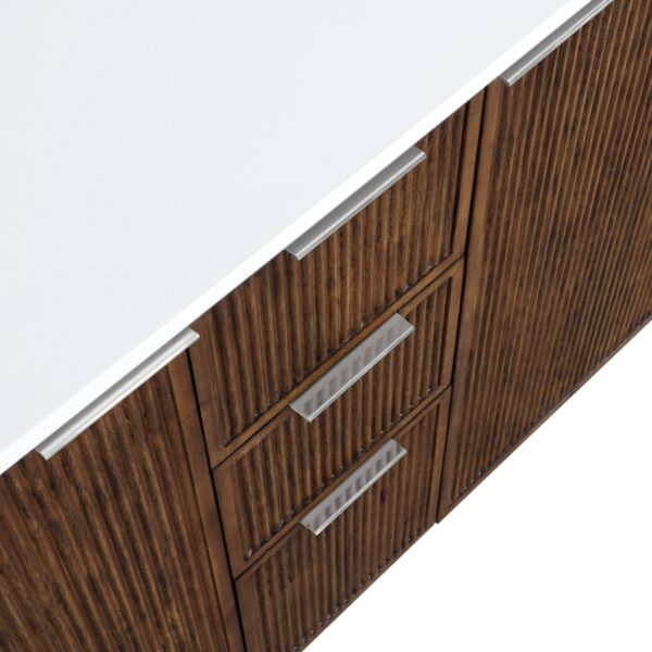 Willard 72" White Engineered Stone And Solid Wood Bathroom Vanity