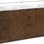 Willard 72" White Engineered Stone And Solid Wood Bathroom Vanity
