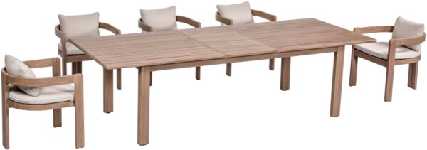 Newport 86.75" - 108" Acacia Wood Extendable Outdoor Patio Dining Table