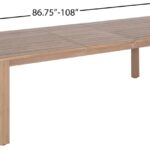Newport 86.75" - 108" Acacia Wood Extendable Outdoor Patio Dining Table