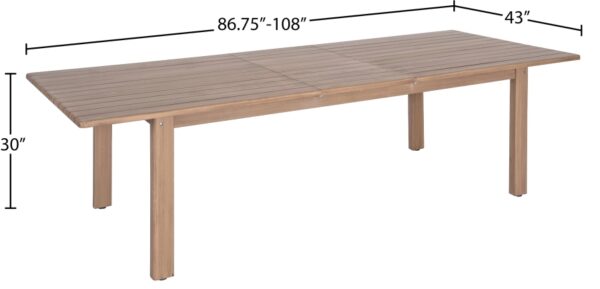 Newport 86.75" - 108" Acacia Wood Extendable Outdoor Patio Dining Table