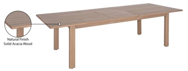 Newport 86.75" - 108" Acacia Wood Extendable Outdoor Patio Dining Table
