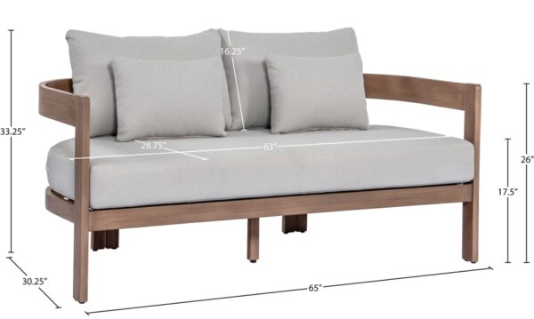 Newport 65" Water Resistant Fabric Upholstered Outdoor Patio Loveseat