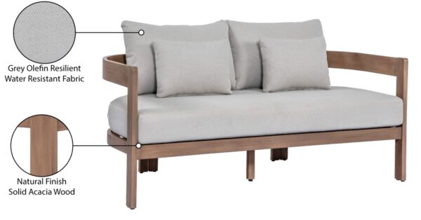 Newport 65" Water Resistant Fabric Upholstered Outdoor Patio Loveseat