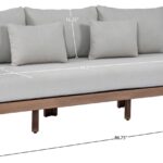 Newport 86.75" Water Resistant Fabric Upholstered Outdoor Patio Sofa