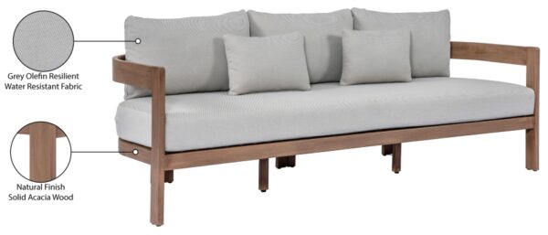 Newport 86.75" Water Resistant Fabric Upholstered Outdoor Patio Sofa