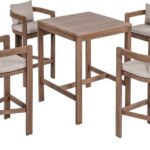 Newport Acacia Wood Outdoor Patio Square Bar Table