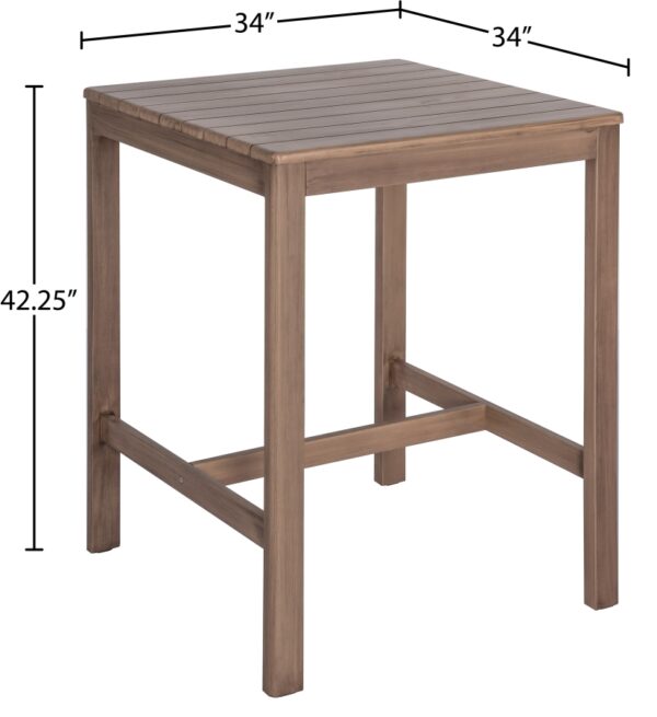 Newport Acacia Wood Outdoor Patio Square Bar Table