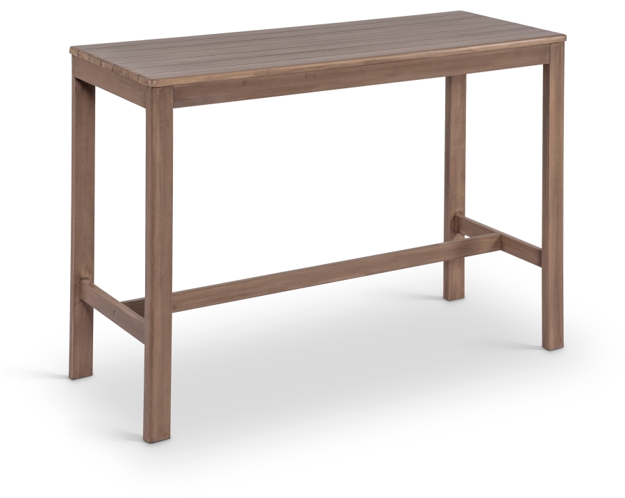 Newport Acacia Wood Outdoor Patio Rectangle Bar Table