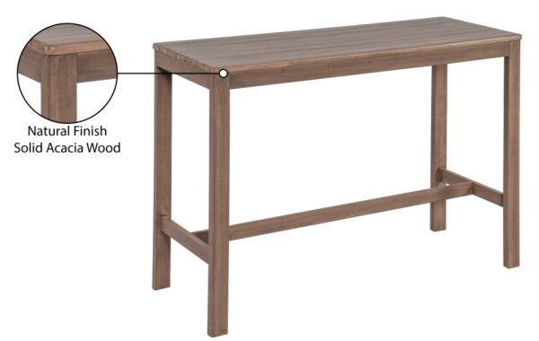 Newport Acacia Wood Outdoor Patio Rectangle Bar Table