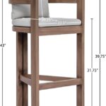 Newport Water Resistant Fabric Upholstered Outdoor Patio Bar Stool