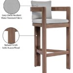 Newport Water Resistant Fabric Upholstered Outdoor Patio Bar Stool