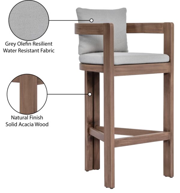 Newport Water Resistant Fabric Upholstered Outdoor Patio Bar Stool
