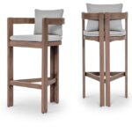 Newport Water Resistant Fabric Upholstered Outdoor Patio Bar Stool