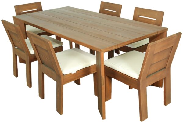 Mirella 78.75" Teak Wood Outdoor Patio Dining Table