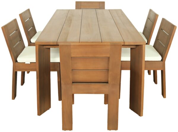 Mirella 78.75" Teak Wood Outdoor Patio Dining Table