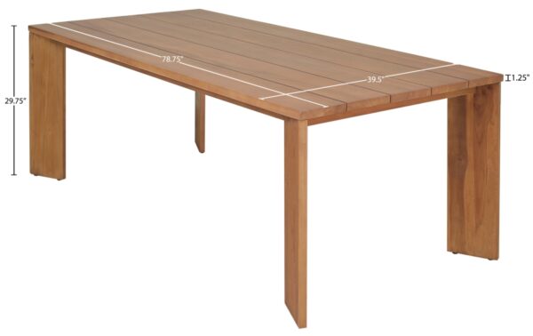 Mirella 78.75" Teak Wood Outdoor Patio Dining Table