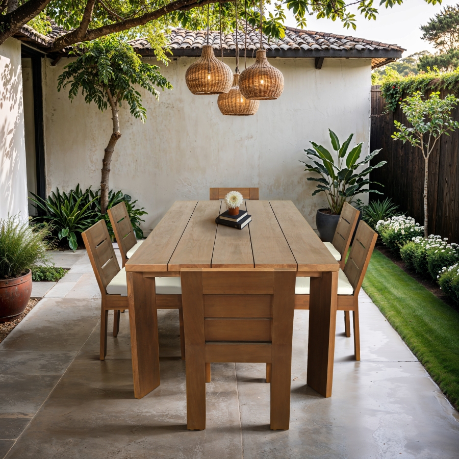Mirella 96" Teak Wood Outdoor Patio Dining Table