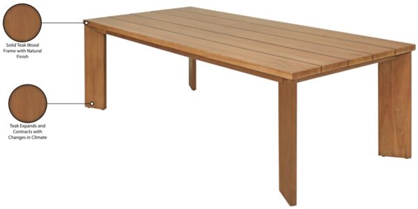 Mirella 96" Teak Wood Outdoor Patio Dining Table