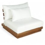 Mirella Water Resistant Fabric Upholstered Outdoor Patio Armless Modular Chair