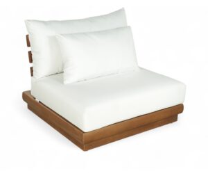 Mirella Water Resistant Fabric Upholstered Outdoor Patio Armless Modular Chair