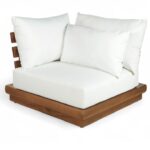 Mirella Water Resistant Fabric Upholstered Outdoor Patio Corner Modular Chair