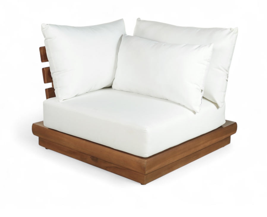 Mirella Water Resistant Fabric Upholstered Outdoor Patio Corner Modular Chair