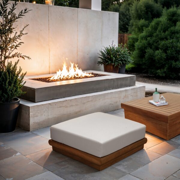 Mirella Water Resistant Fabric Upholstered Outdoor Patio Modular Ottoman