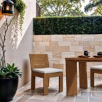 Mirella Water Resistant Fabric Upholstered Outdoor Patio Dining Side Chair