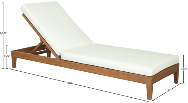 Mirella Water Resistant Fabric Upholstered Outdoor Patio Chaise Lounge